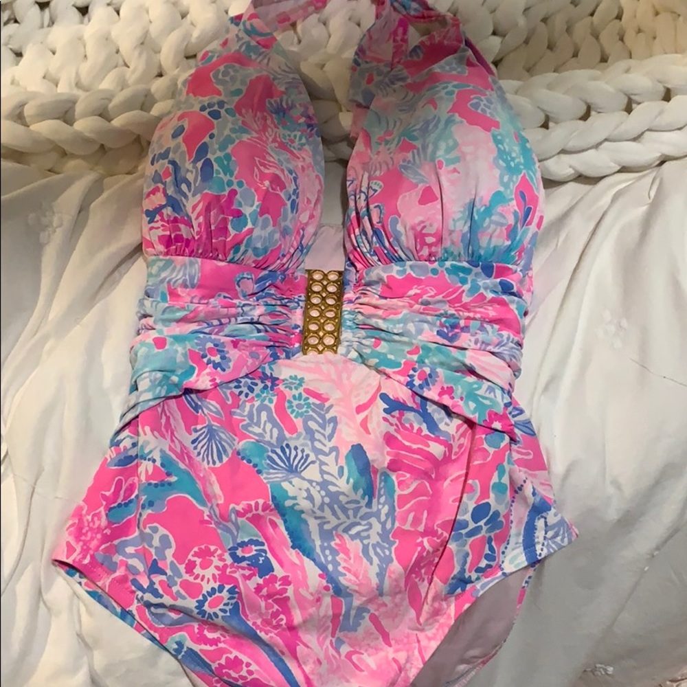 Lilly Pulitzer halter one piece bathing suit
